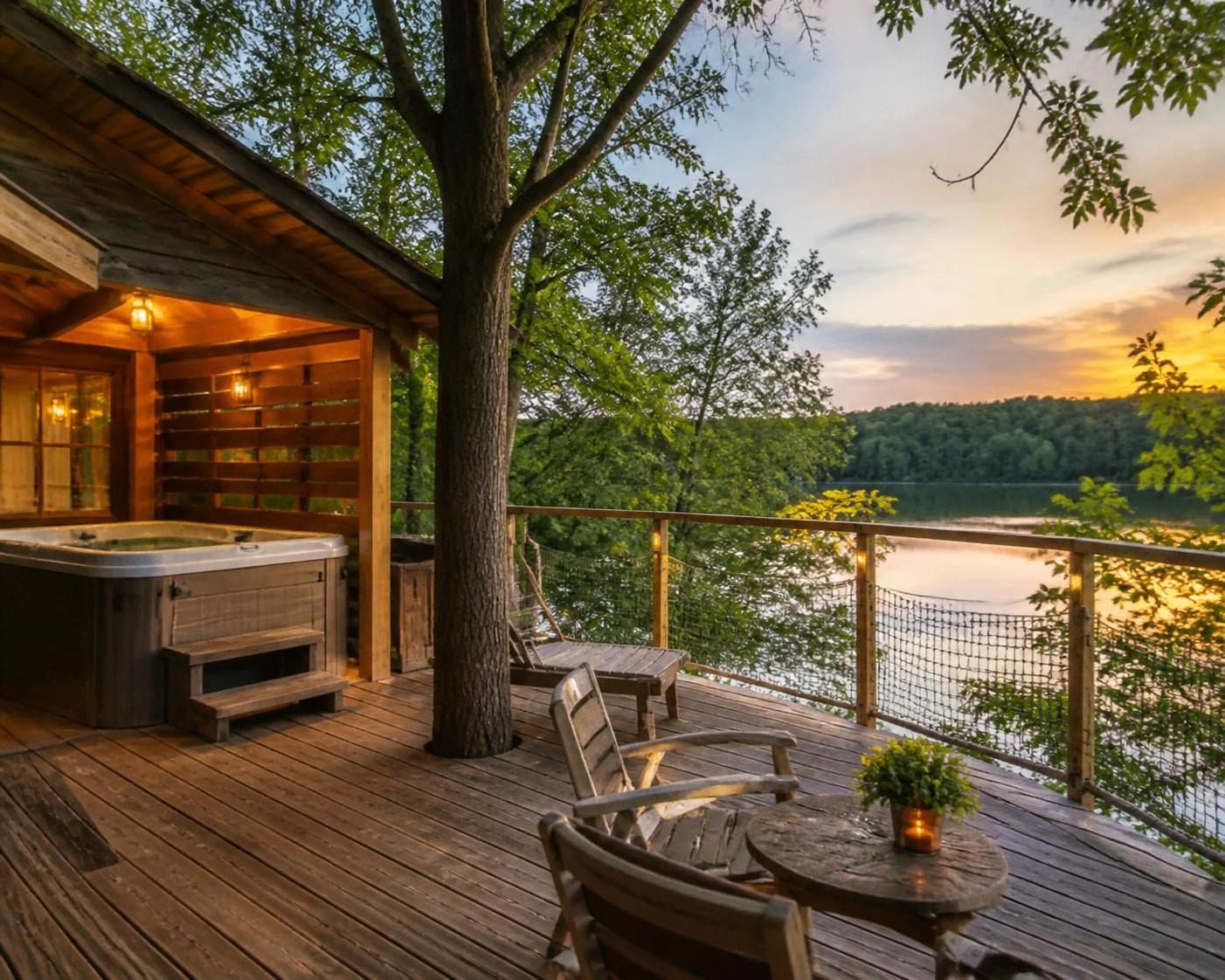découvrez une expérience unique en vendée avec une cabane dans les arbres équipée d'un jacuzzi pour un séjour insolite et relaxant au cœur de la nature.