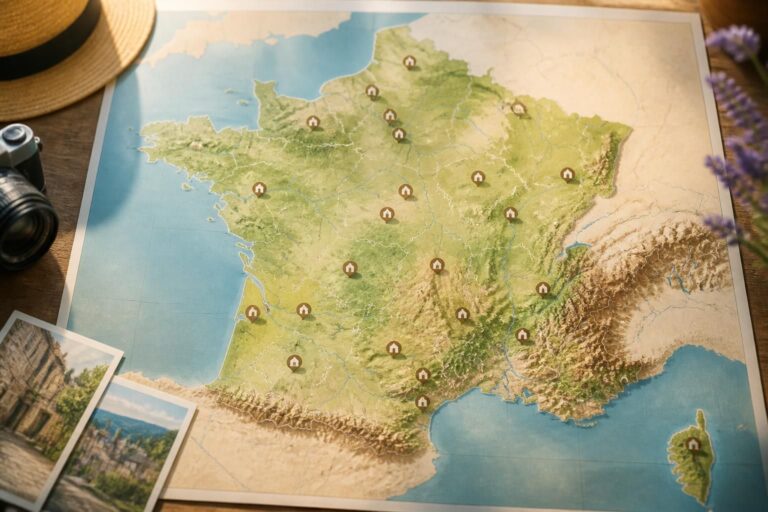 découvrez notre carte interactive des plus beaux villages de france à visiter en 2026, pour planifier vos prochaines escapades et explorer des lieux pittoresques et authentiques.