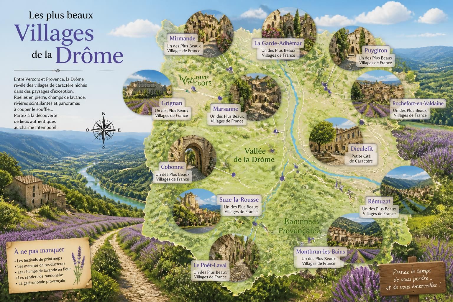 explorez la carte interactive des plus beaux villages de la drôme et préparez vos escapades inoubliables au cœur de paysages pittoresques et authentiques.